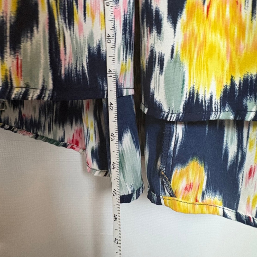 Pinch Women Abstract Print Tiered Midi Dress Flutter Sleeve M Festival Casual - Picture 4 of 10